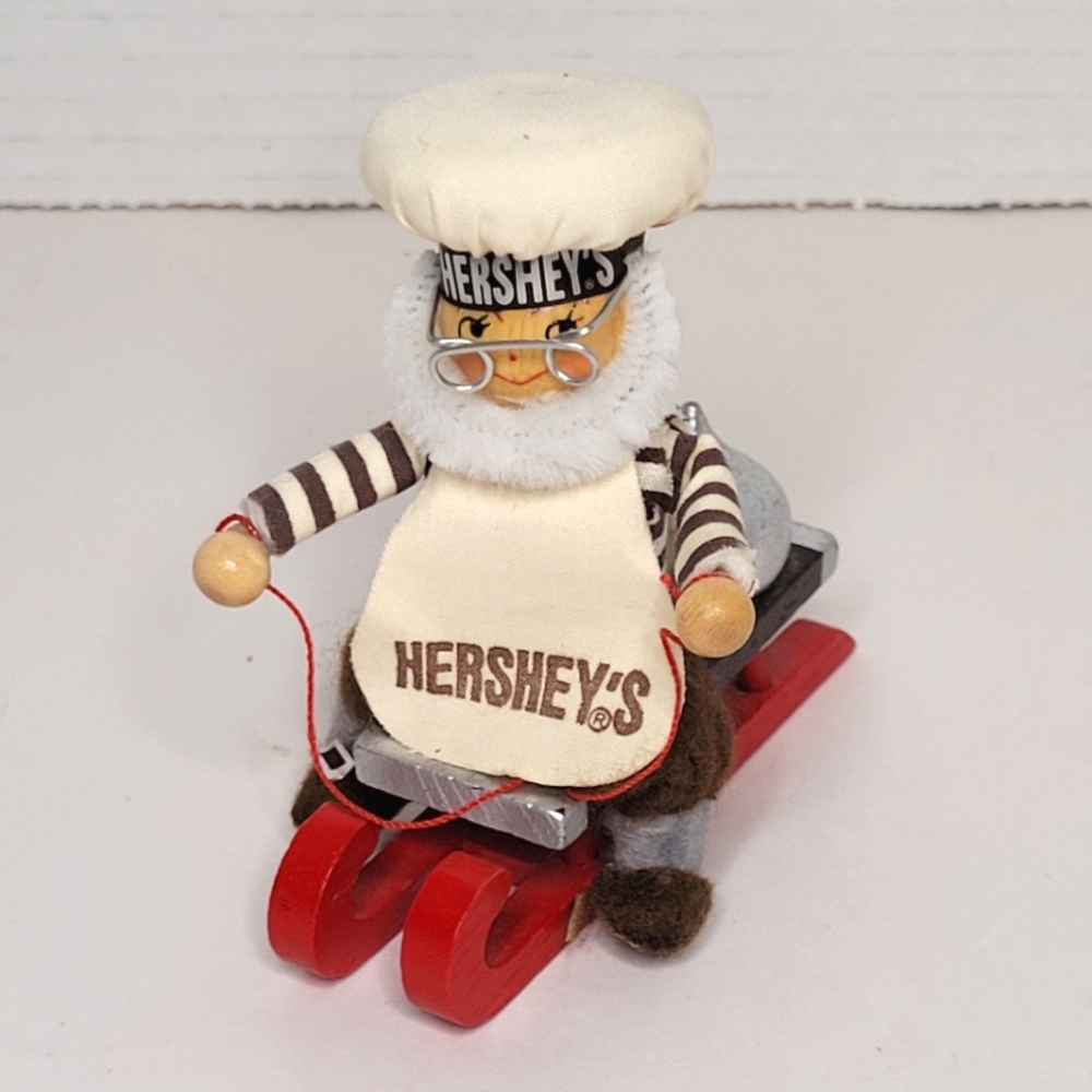 Hershey's Santa in Sled with Hershey's Kiss Kurt Adler Christmas Ornament